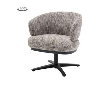 Eetkamerstoel Perca draaibaar Chenille - TED 8 white-grey beschikbaar voor biedingen