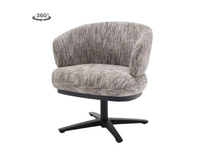 Eetkamerstoel Perca draaibaar Chenille - TED 8 white-grey, Huis en Inrichting, Stoelen, Nieuw, Ophalen of Verzenden