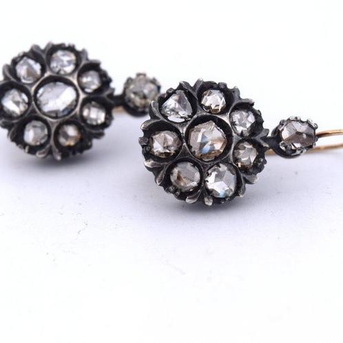 Oorbellen - 14 karaat Geel goud - 2.30ct. tw. Diamant, Sieraden, Tassen en Uiterlijk, Oorbellen