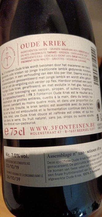 3 Fonteinen - Oude Geuze Vintage 2014, Oude Kriek 2019,, Verzamelen, Wijnen