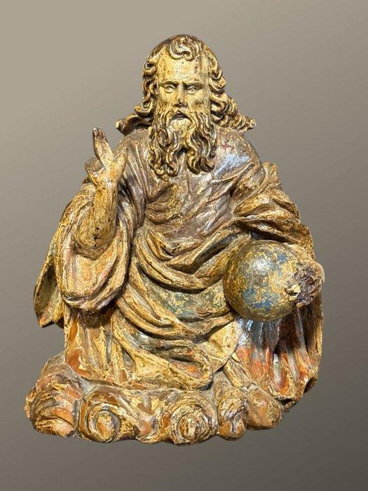 sculptuur, God de vader / 16e-17e eeuw - 33 cm - Polychroom, Antiek en Kunst, Antiek | Overige Antiek