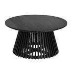 *WOONWINKEL* Kave Home Jeanette Zwarte Salontafel Rond Teakh, Verzenden, Nieuw