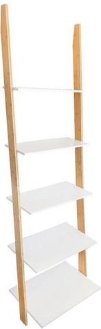 Ladder kast - 5 schappen - wit & bamboe, Huis en Inrichting, Ophalen of Verzenden, Nieuw