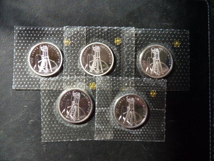 Duitsland, Bondsrepubliek 10 Mark 5x 1997 A, D, F, G, J /, Postzegels en Munten, Munten | Europa | Niet-Euromunten