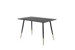 Eettafel - Auke - 120x85 cm - Zwart/Goud - Jörn, Huis en Inrichting, Tafels | Eettafels, Verzenden, Nieuw