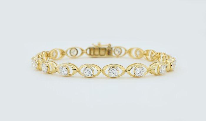 Armband - 14 karaat Geel goud - 3.54ct. tw. Diamant, Sieraden, Tassen en Uiterlijk, Armbanden