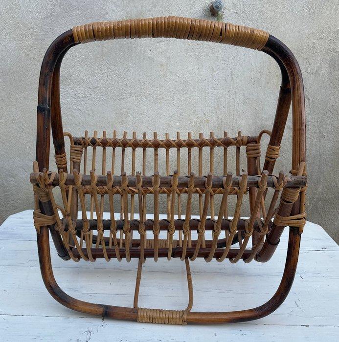 Tijdschriftenhouder - Rattan, Bamboe - Portariviste vintage, Antiek en Kunst, Kunst | Designobjecten