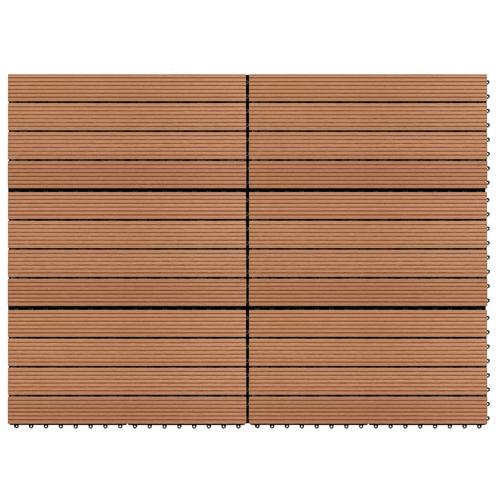 vidaXL Tegels 6 st 1m² 60x30 cm HKC bruin, Doe-het-zelf en Verbouw, Vloerdelen en Plavuizen, Nieuw, Verzenden