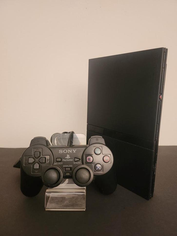 Zwarte Slim Playstation 2 (SCPH-75004) + Orginele Controller, Spelcomputers en Games, Spelcomputers | Sony PlayStation 2, Ophalen of Verzenden