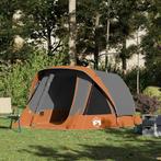 vidaXL Tent 4-persoons waterdicht grijs en oranje, Caravans en Kamperen, Verzenden, Nieuw, Tot en met 2