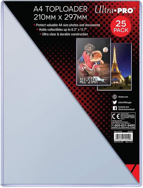 A4 Toploader 25ct (210mm x 297mm) | Ultra Pro - Trading, Hobby en Vrije tijd, Verzamelkaartspellen | Overige, Nieuw, Verzenden