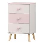 Kindernachtkastje Sandnes wit en roze 62x38x30 cm [en.casa], Verzenden, Nieuw