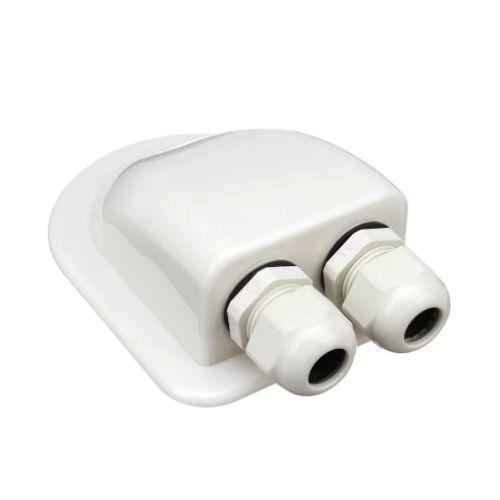 Dakdoorvoer dubbel draad zonnepaneel rond (wit/zwart) - wit, Caravans en Kamperen, Overige Caravans en Kamperen, Nieuw, Ophalen of Verzenden