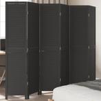 vidaXL Kamerscherm met 6 panelen massief paulowniahout zwart, Verzenden, Nieuw