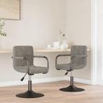 vidaXL Eetkamerstoelen draaibaar 2 st fluweel lichtgrijs, Huis en Inrichting, Stoelen, Verzenden, Nieuw, Grijs