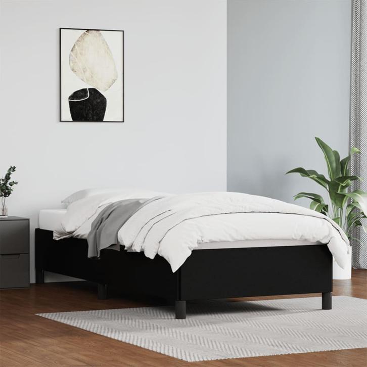 vidaXL Bedframe kunstleer zwart 80x200 cm, Huis en Inrichting, Slaapkamer | Bedden, 80 cm, 200 cm, Zwart, Eenpersoons, Nieuw, Overige materialen