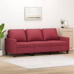 vidaXL Driezitsbank 180 cm kunstleer wijnrood, Huis en Inrichting, Verzenden, 150 tot 200 cm, Leer, Driepersoons