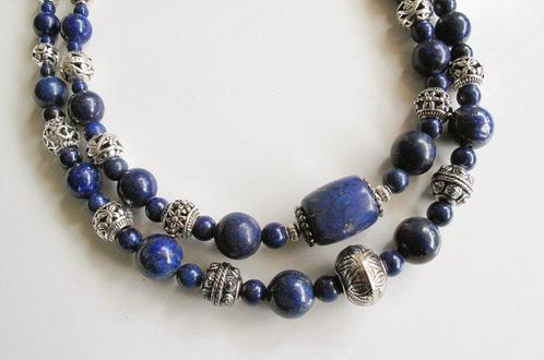 Metaal, Lapis lazuli - Halsketting - 2 mijnwerkers Rajasthan, Antiek en Kunst, Kunst | Niet-Westerse kunst