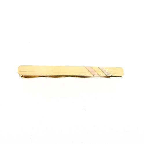 Gouden dasschuif (vintage, reversspeld, gouden sieraad), Sieraden, Tassen en Uiterlijk, Broches, Overige kleuren, Gebruikt, Goud