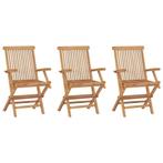 3x Inklapbare Teakhouten Tuinstoel | Tweedekansje, Tuin en Terras, Ophalen of Verzenden, Nieuw, Teakhout, Inklapbaar