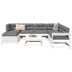 vidaXL 8-delige Loungeset massief grenenhout wit, Tuin en Terras, Tuinsets en Loungesets, Verzenden, Nieuw, Loungeset