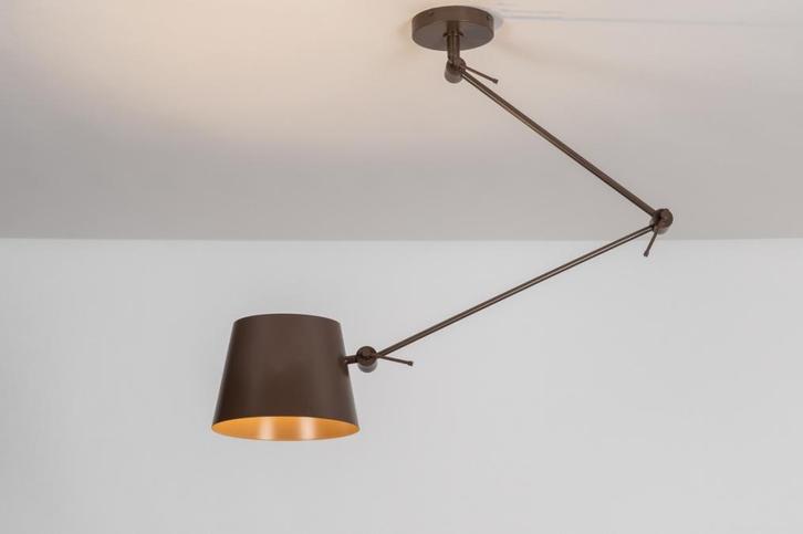 Rietveld Hanglampen - Bruin - Metaal, Huis en Inrichting, Lampen | Hanglampen, Verzenden