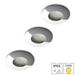 3 spotjes chrome | IP65 inbouwspot LED badkamer | 3.5W 2700K, Nieuw, Modern, Plafondspot of Wandspot, Verzenden