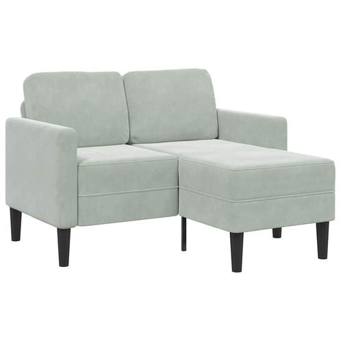 2-zitsbank Lichtgrijs Fluweel - Retourdeal! 40% Korting, Huis en Inrichting, Banken | Bankstellen, Minder dan 150 cm, 100 tot 125 cm