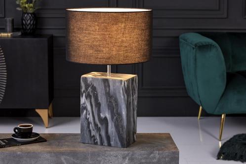 Design tafellamp NOBLE 55cm zwart marmeren voet stoffen kap, Huis en Inrichting, Lampen | Tafellampen, Ophalen of Verzenden