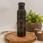 Puur koperen waterfles gegraveerde zon antique ± 950 ml, Nieuw