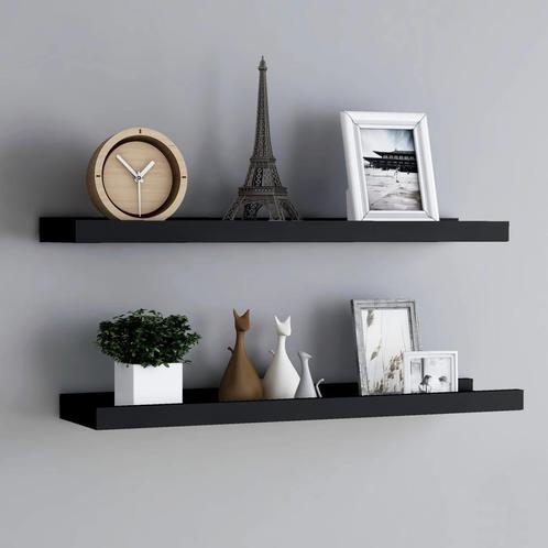 vidaXL Fotoplanken 2 st 80x9x3 cm MDF zwart, Huis en Inrichting, Woonaccessoires | Wandplanken en Boekenplanken, Nieuw, Verzenden