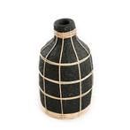 Vaas Whoopy – terracotta met rotan in zwart natuurlijk, Huis en Inrichting, Woonaccessoires | Vazen, Verzenden, Nieuw