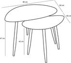 2dekans | Mica Decorations Bijzettafel - Set van 2 - L80 x, Huis en Inrichting, Ophalen of Verzenden, Zo goed als nieuw