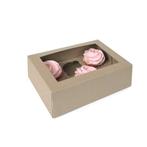 HoM Cupcake Doosje 6 Kraft (incl. tray met venster) 100st., Nieuw, Verzenden