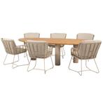 Estate Fabrice dining tuinset 240x105xH75 cm 7 delig teak, Tuin en Terras, Ophalen of Verzenden, Nieuw