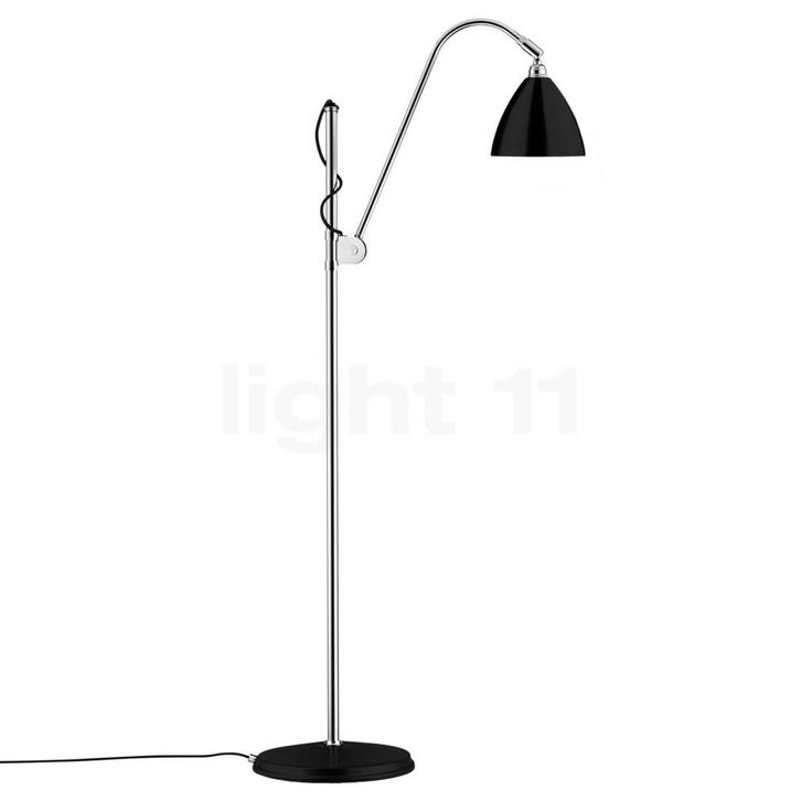 Gubi BL3 Vloerlamp, chroom/zwart - ø¸16 cm (Staande lampen, Huis en Inrichting, Lampen | Vloerlampen, Nieuw, Verzenden