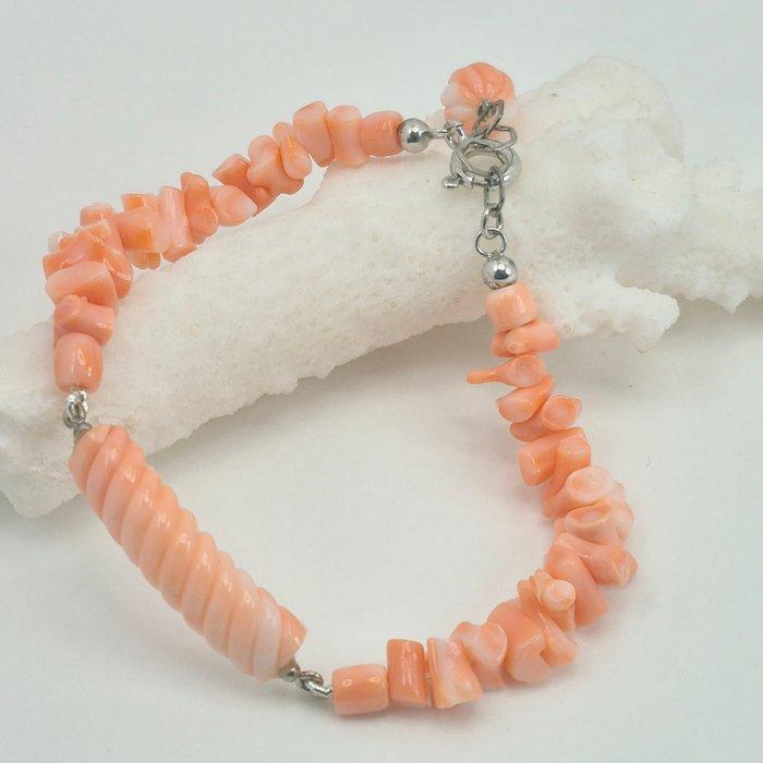 Koraal - Zilver - Armband - CORALLO ROSATO, Verzamelen, Mineralen en Fossielen