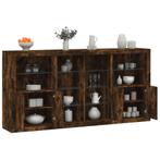 vidaXL Dressoir met LED-verlichting 202x37x100 cm gerookt, Minder dan 50 cm, Verzenden, Nieuw, Minder dan 25 cm