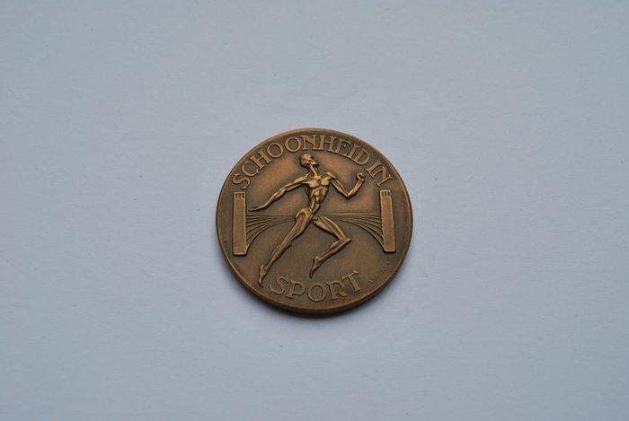 Penning - Jaap Kaas - Bronzen penning Schoonheid in Sport, Antiek en Kunst, Antiek | Meubels | Stoelen en Banken