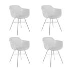 2dekans | Kick Set van 4 Tuinstoelen Indy Wit - Wit Frame -, Huis en Inrichting, Ophalen of Verzenden, Zo goed als nieuw, Wit