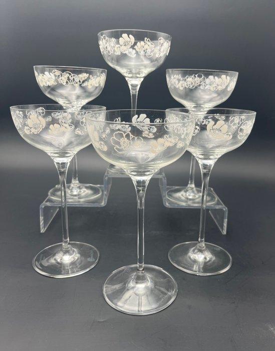 Perrier Jouët - Emile Gallé - Champagneglas (6) - Cuvée, Antiek en Kunst, Antiek | Meubels | Tafels