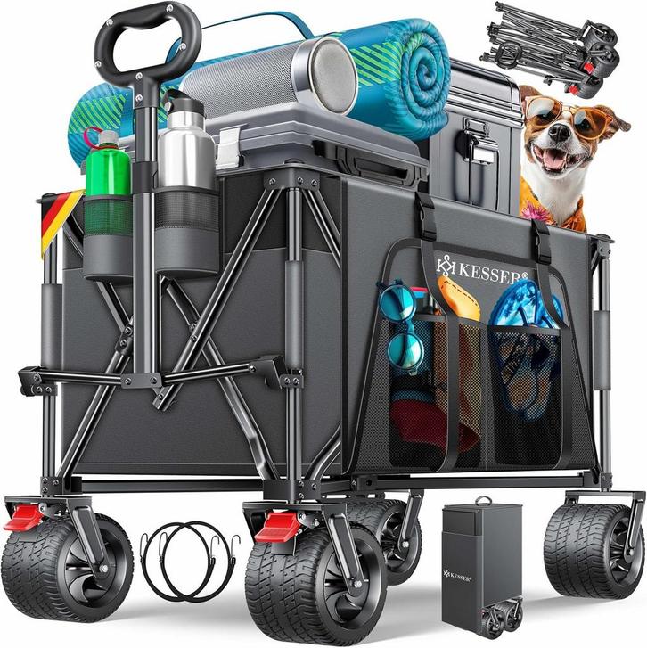 KESSER® Bolderkar - Opvouwbaar - Bolderwagen - Grijs, Hobby en Vrije tijd, Overige Hobby en Vrije tijd, Nieuw, Verzenden
