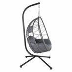Polyrotan Hangstoel Aria - Donkergrijs - Incl. onderstel, Huis en Inrichting, Stoelen, Verzenden, Nieuw