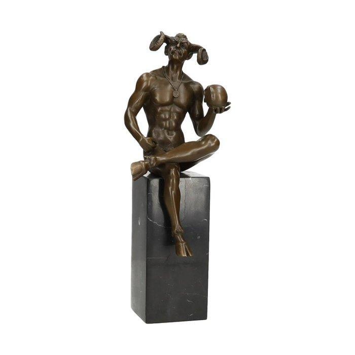 sculptuur, Demon - 36 cm - Brons, Marmer, Antiek en Kunst, Kunst | Designobjecten