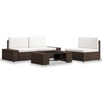 vidaXL 4-delige Loungeset poly rattan bruin, 4 zitplaatsen, Nieuw, Loungeset, Verzenden