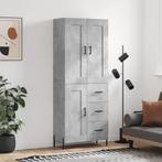 vidaXL buffetkast 69,5x34x180 cm bewerkt hout betongrijs, Minder dan 50 cm, Verzenden, Nieuw, Minder dan 100 cm