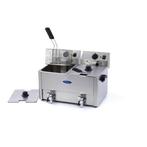 Frituurpan - 2x 8 L - 2 Manden - met Tapkraan, 4 liter of meer, Verzenden, Nieuw, Duo-friteuse