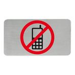 Infobord telefoonverbod RVS zelfklevend 11x6cm EMGA, Verzenden, Nieuw in verpakking