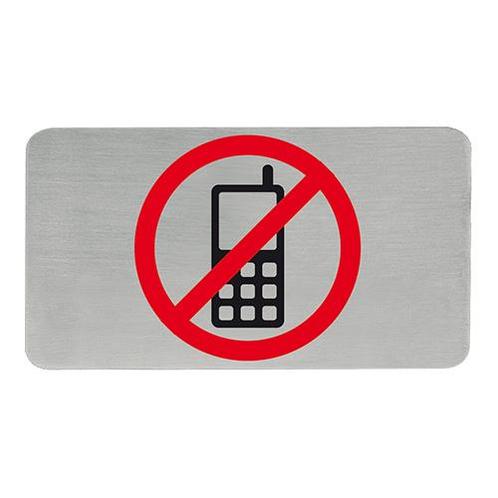 Infobord telefoonverbod RVS zelfklevend 11x6cm EMGA, Zakelijke goederen, Horeca | Keukenapparatuur, Nieuw in verpakking, Verzenden
