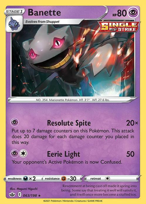 Banette 063/198 Chilling Reign, Hobby en Vrije tijd, Verzamelkaartspellen | Pokémon, Losse kaart, Nieuw, Foil, Ophalen of Verzenden